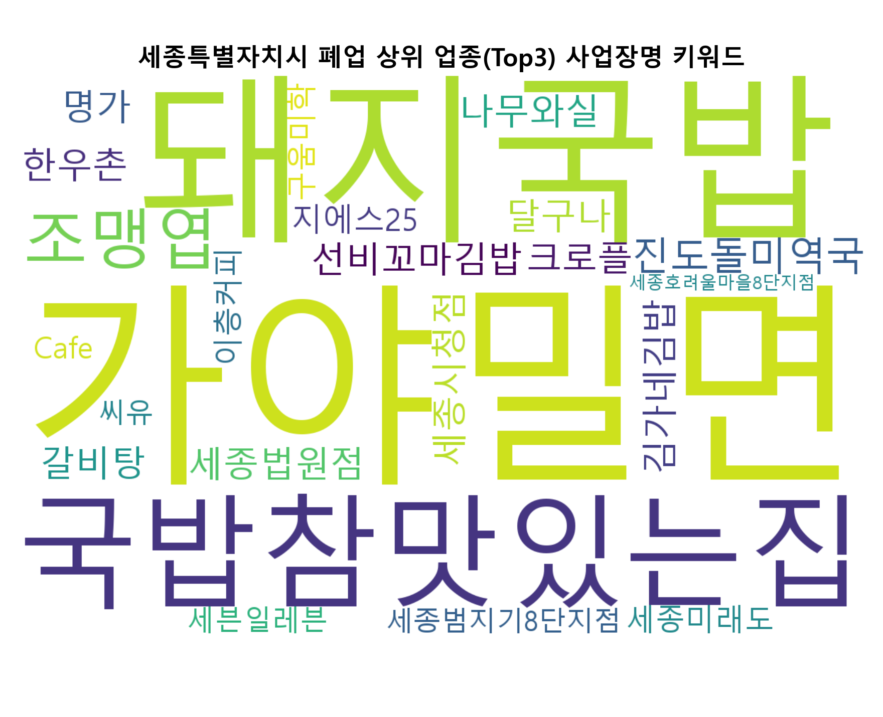 세종특별자치시 폐업 워드클라우드